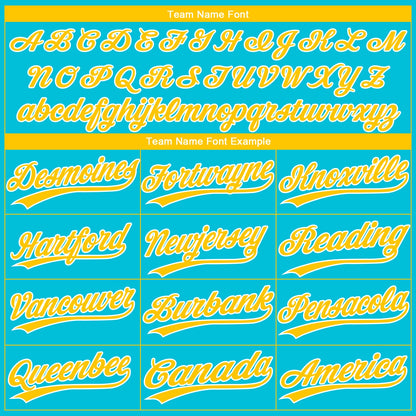 Custom Lakes Blue Yellow-White Gradient Style Twinkle Star Two-Button Unisex Softball Jersey