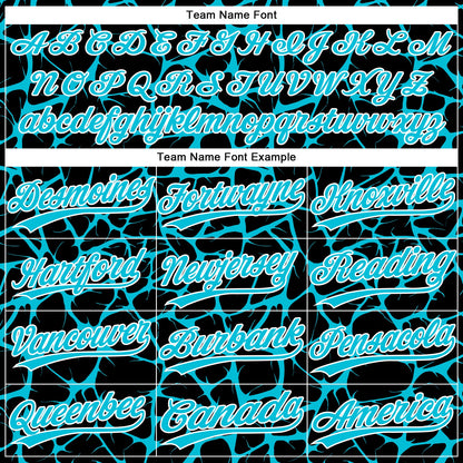 Custom Black Lakes Blue-White Abstract Network Crackle Two-Button Unisex Softball Jersey