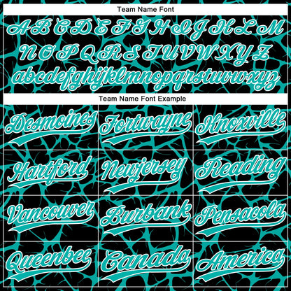 Custom Black Aqua-White Abstract Network Crackle Two-Button Unisex Softball Jersey