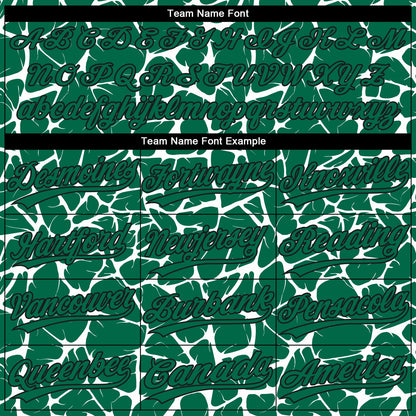 Custom Kelly Green Black-White Abstract Network Crackle Two-Button Unisex Softball Jersey