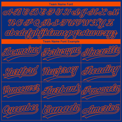 Custom Royal Orange New York City Edition Gradient Two-Button Unisex Softball Jersey