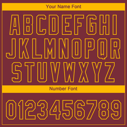 Custom Burgundy Yellow Washington City Edition Gradient Two-Button Unisex Softball Jersey
