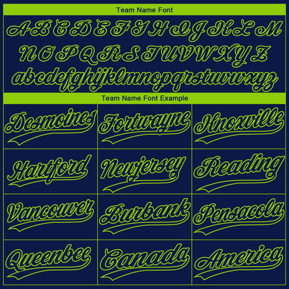 Custom Navy Neon Green Seattle City Edition Gradient Two-Button Unisex Softball Jersey
