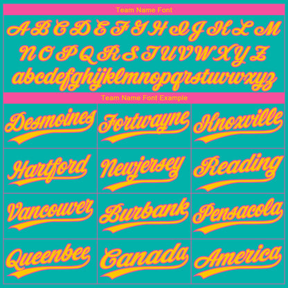 Custom Aqua Yellow-Pink San Diego City Edition Gradient Two-Button Unisex Softball Jersey