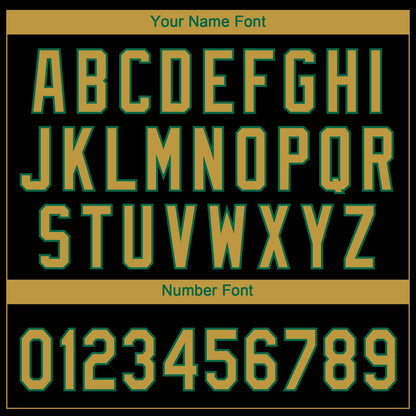 Custom Black Old Gold-Kelly Green Boston City Edition Gradient Two-Button Unisex Softball Jersey