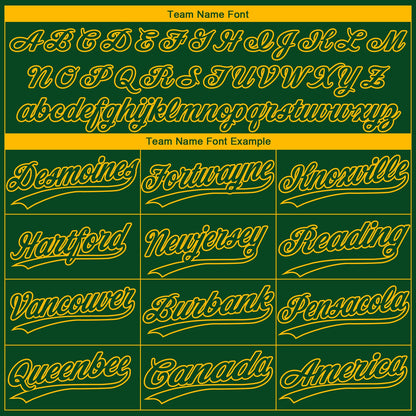 Custom Green Gold Oakland City Edition Gradient Two-Button Unisex Softball Jersey