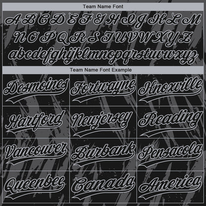 Custom Black Steel Gray-Gray Splatter Torn Sharp Brush Stroke Two-Button Unisex Softball Jersey