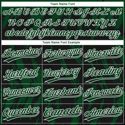 Custom Black Green-White Splatter Torn Sharp Brush Stroke Two-Button Unisex Softball Jersey