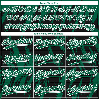 Custom Black Kelly Green-White Splatter Torn Sharp Brush Stroke Two-Button Unisex Softball Jersey