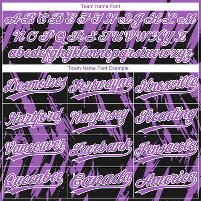 Custom Black Medium Purple-White Splatter Torn Sharp Brush Stroke Two-Button Unisex Softball Jersey