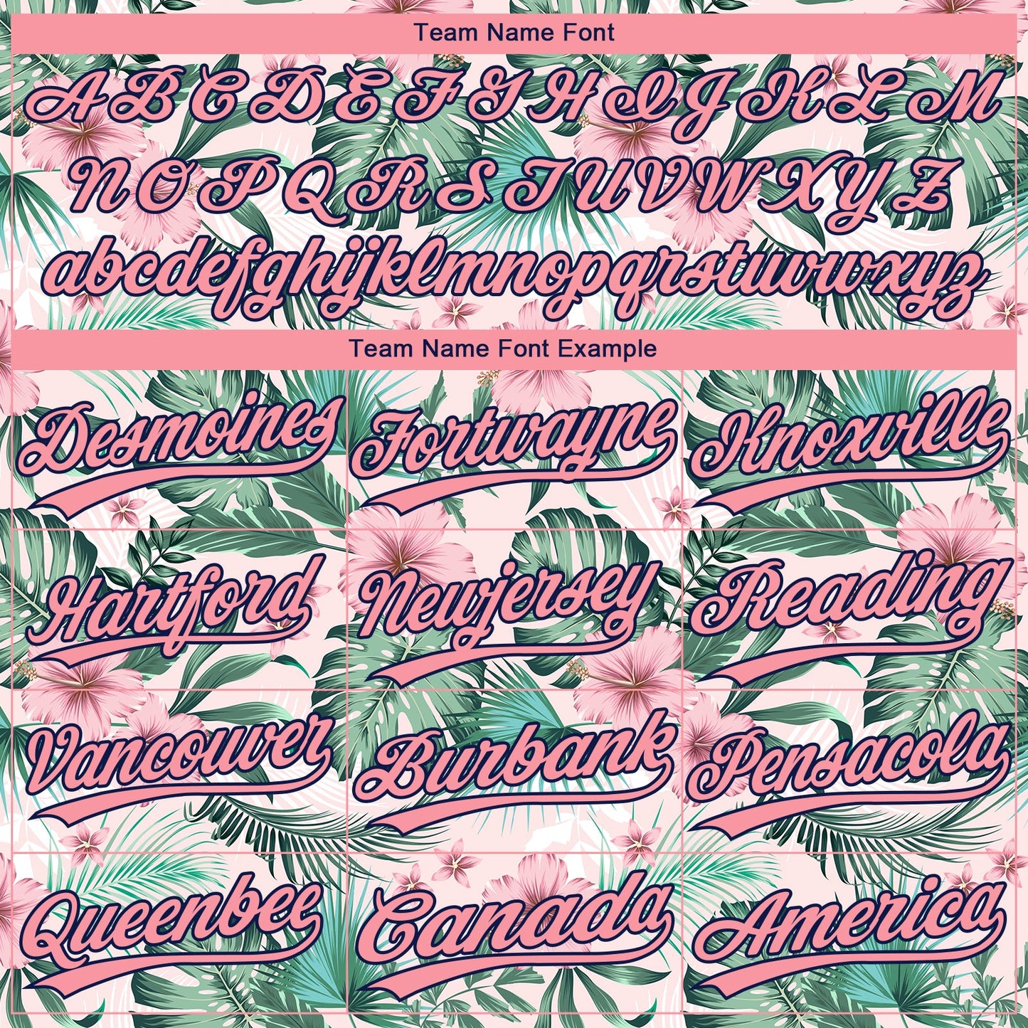 Custom White Medium Pink-Navy Hawaii Palm Leaves And Flowers Two-Button Unisex Softball Jersey