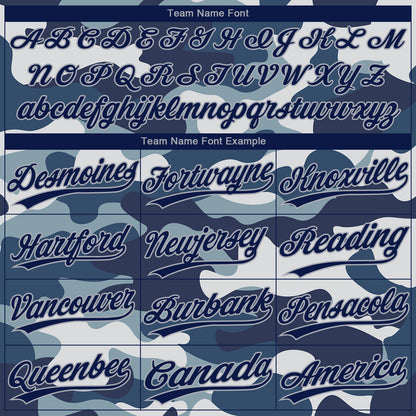 Custom Camo Navy-Gray Salute To Service Two-Button Unisex Softball Jersey