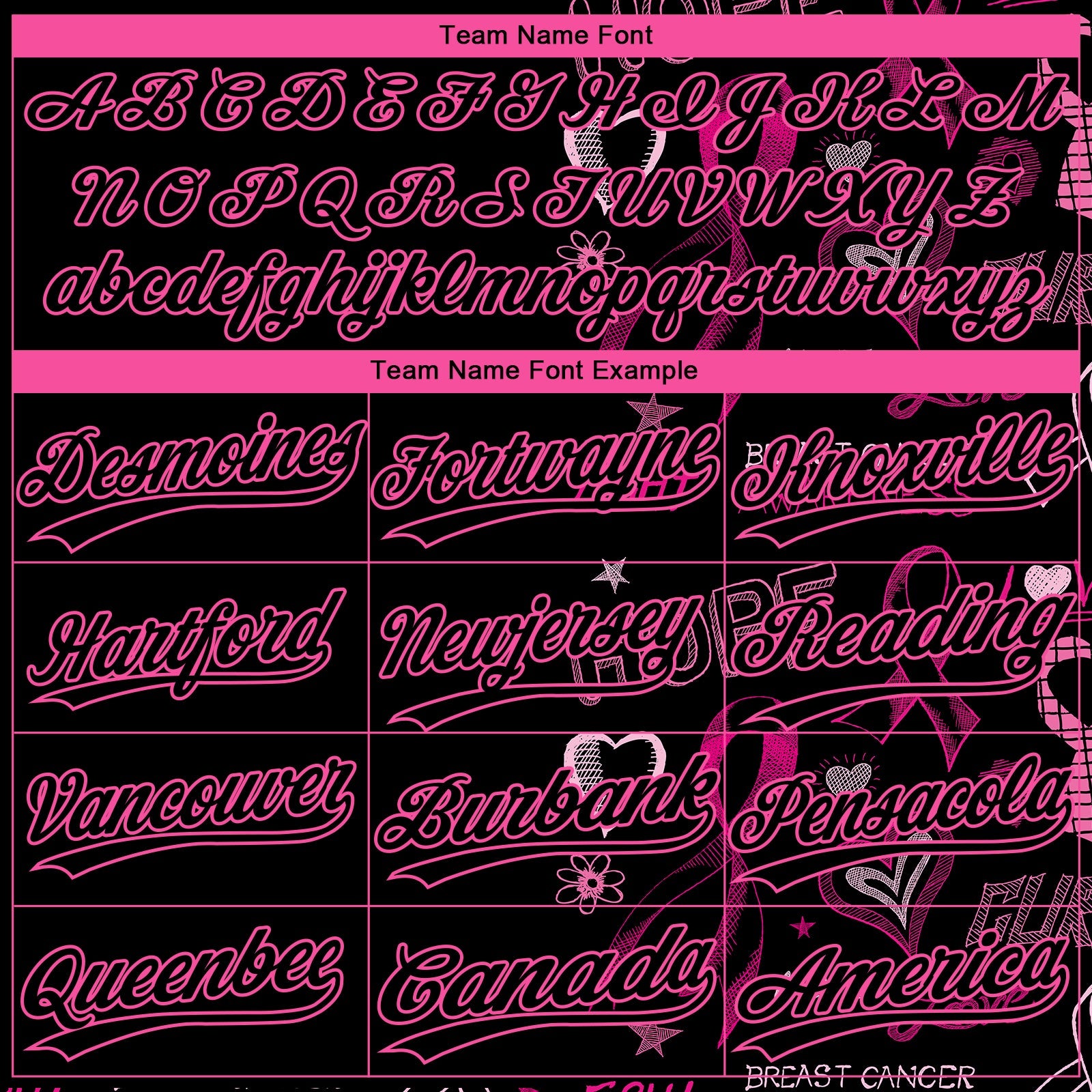 Custom Black Pink Pink Ribbon Breast Cancer Awareness Month Women Health Care Support Two-Button Unisex Softball Jersey