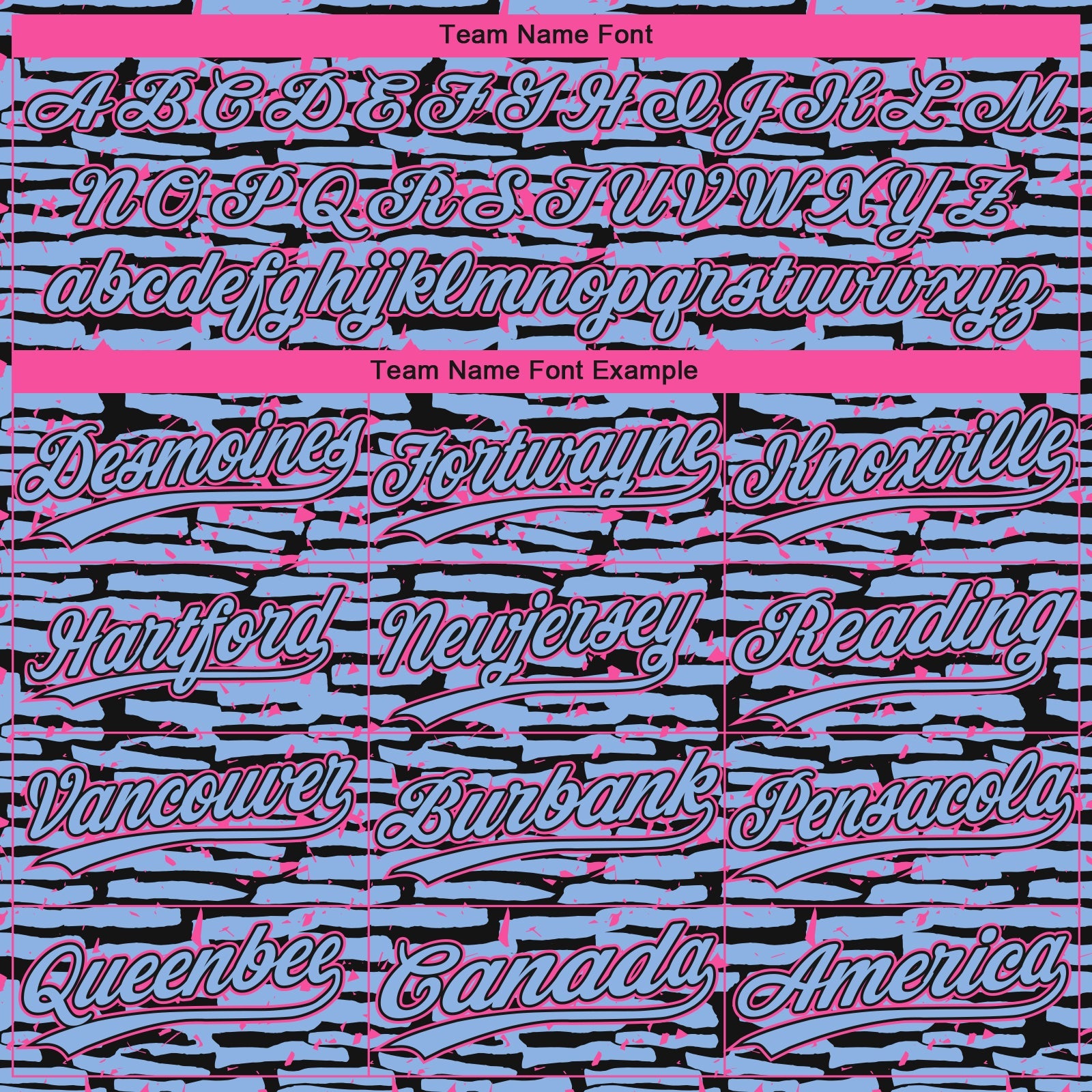 Custom Light Blue Black-Pink Raglan Sleeves Distressed Fragment Brush Stroke Two-Button Unisex Softball Jersey
