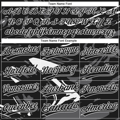 Custom Black Steel Gray-White Raglan Sleeves Abstract Fluid Marble Two-Button Unisex Softball Jersey
