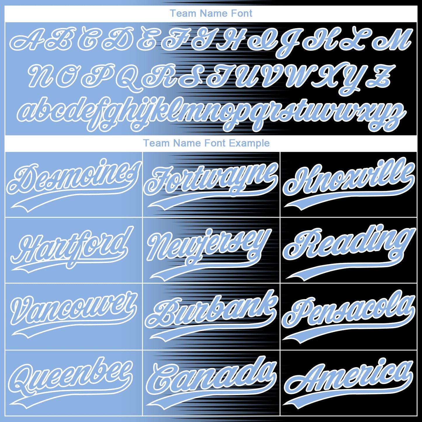 Custom Black Light Blue-White Gradient Horizontal Stripe Two-Button Unisex Softball Jersey