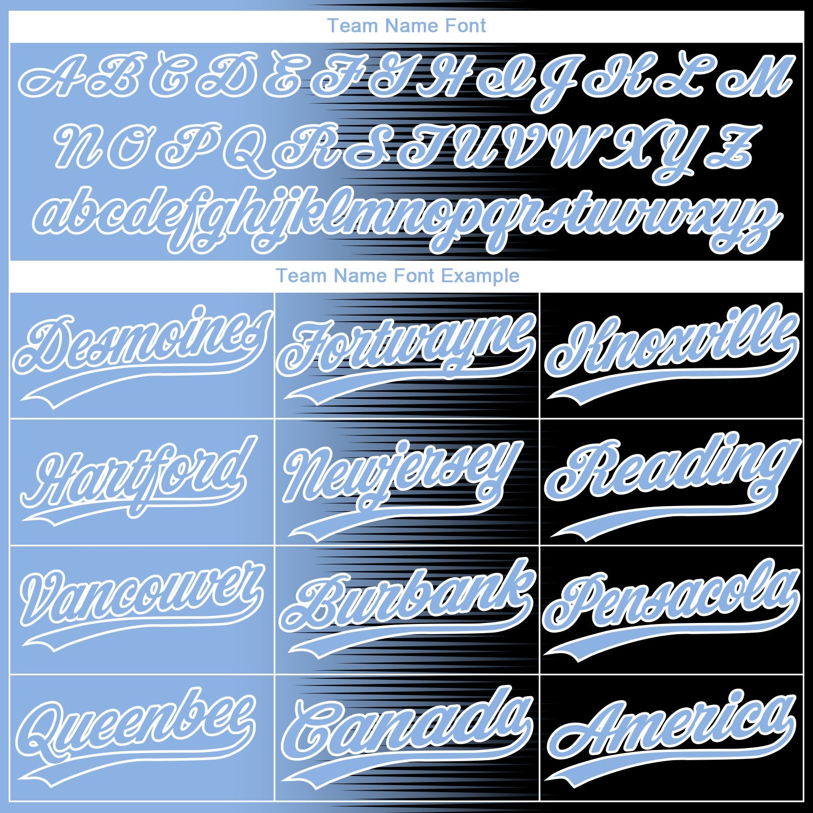 Custom Black Light Blue-White Gradient Horizontal Stripe Two-Button Unisex Softball Jersey