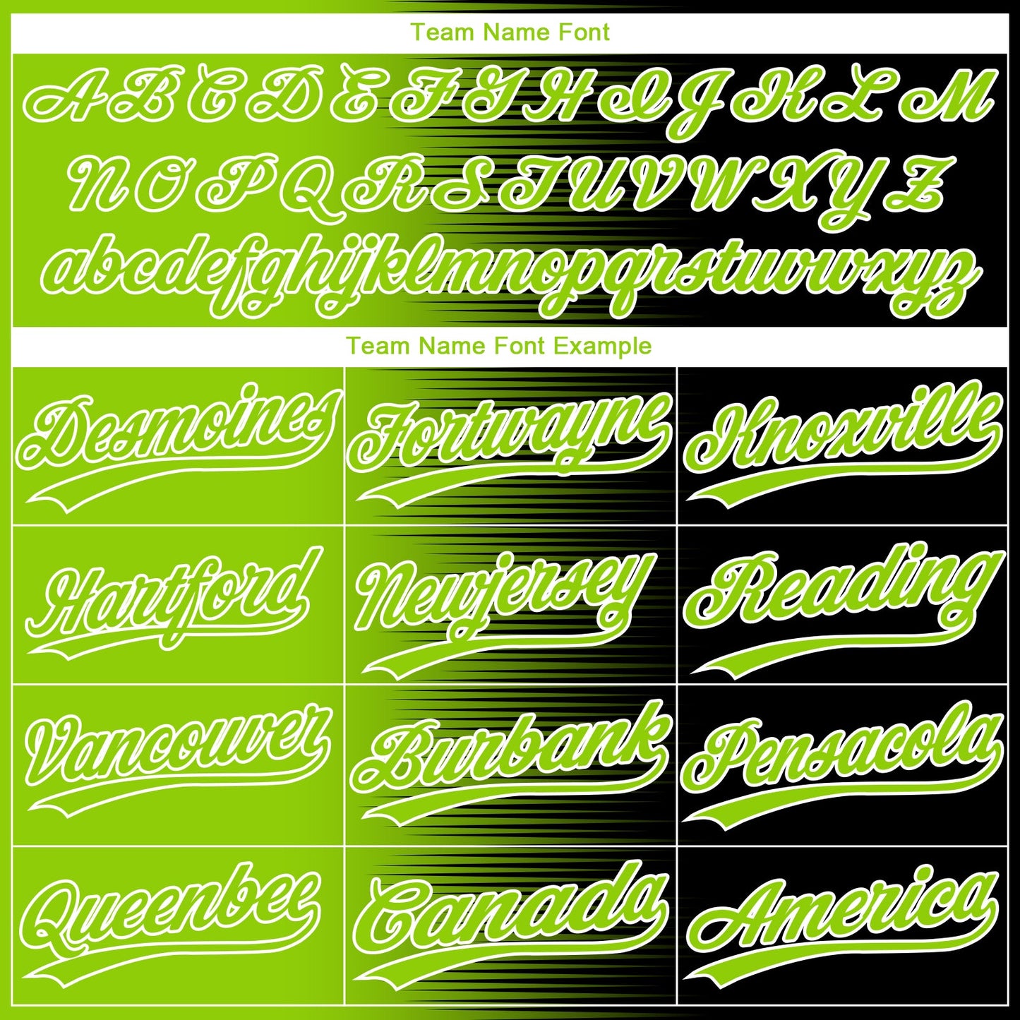 Custom Black Neon Green-White Gradient Horizontal Stripe Two-Button Unisex Softball Jersey