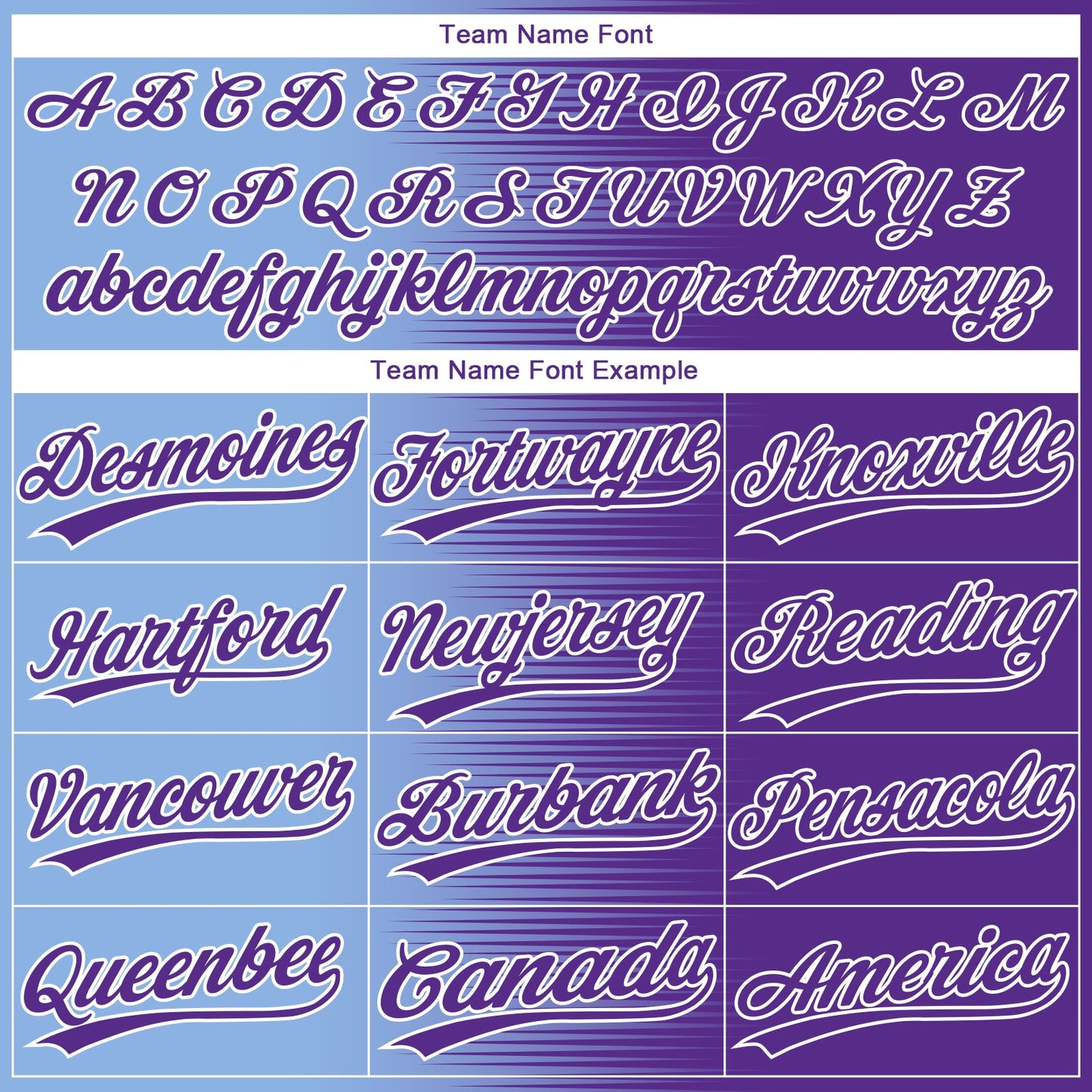 Custom Purple Light Blue-White Gradient Horizontal Stripe Two-Button Unisex Softball Jersey