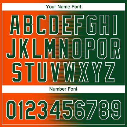 Custom Green Orange-White Gradient Horizontal Stripe Two-Button Unisex Softball Jersey