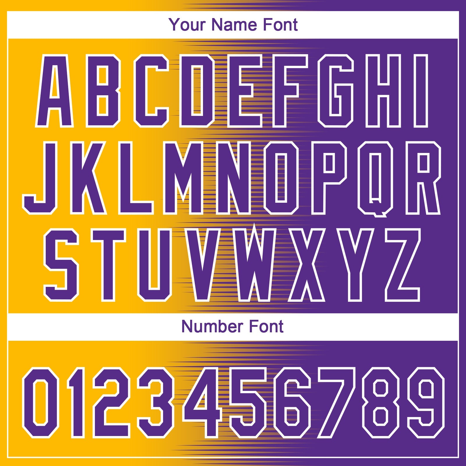 Custom Gold Purple-White Gradient Horizontal Stripe Two-Button Unisex Softball Jersey