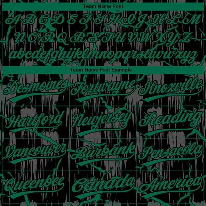 Custom Black Kelly Green-Gray Raglan Sleeves Neon Lightning Crackle Two-Button Unisex Softball Jersey