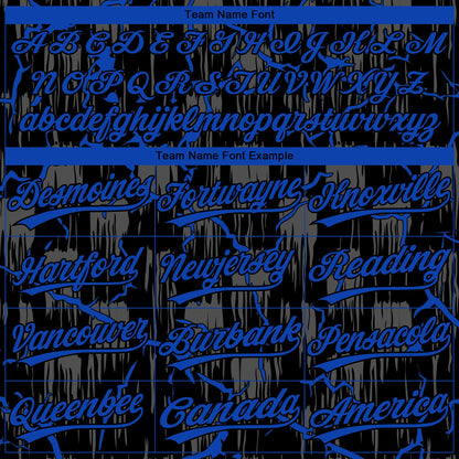 Custom Black Thunder Blue-Gray Raglan Sleeves Neon Lightning Crackle Two-Button Unisex Softball Jersey