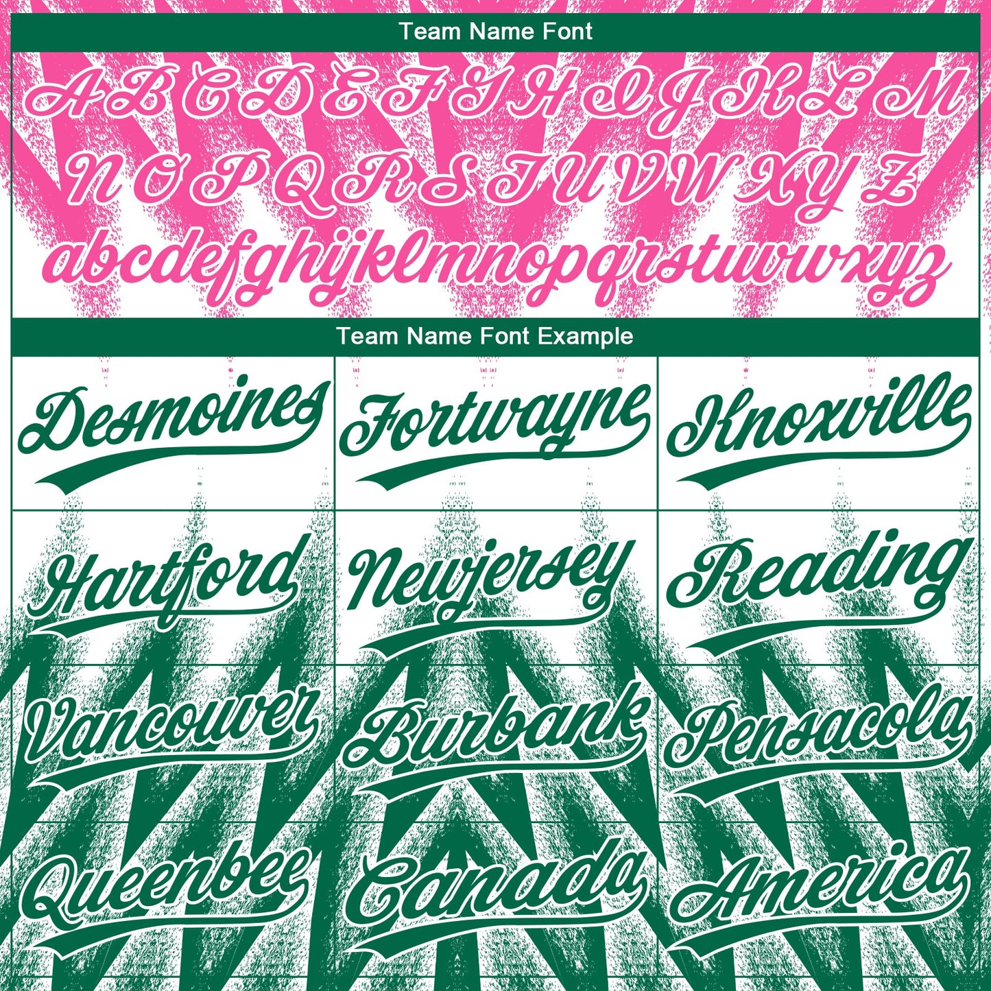 Custom Pink Kelly Green-White Raglan Sleeves Abstract Geometric Chevron Zigzag Two-Button Unisex Softball Jersey