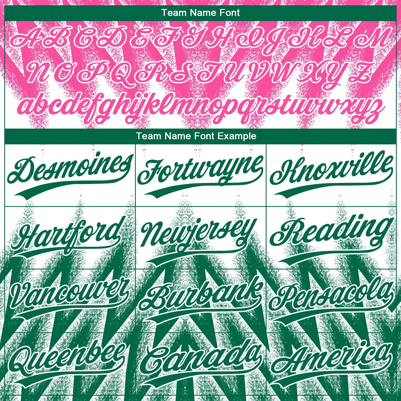 Custom Pink Kelly Green-White Raglan Sleeves Abstract Geometric Chevron Zigzag Two-Button Unisex Softball Jersey
