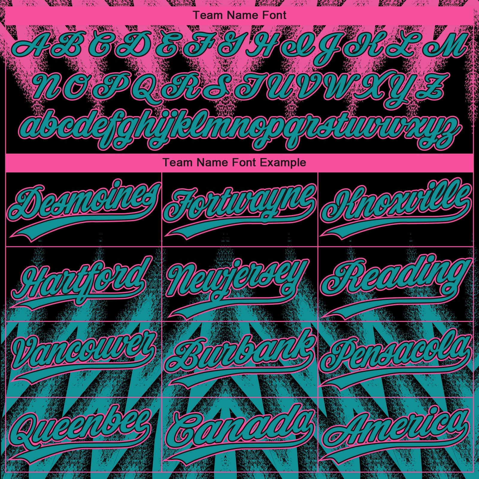 Custom Black Teal-Pink Raglan Sleeves Abstract Geometric Chevron Zigzag Two-Button Unisex Softball Jersey