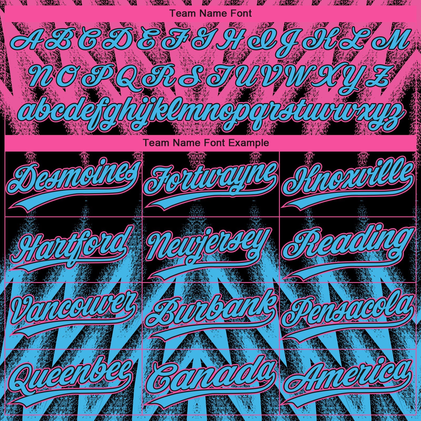 Custom Black Sky Blue-Pink Raglan Sleeves Abstract Geometric Chevron Zigzag Two-Button Unisex Softball Jersey