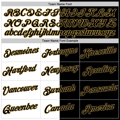Custom Black White-Old Gold Split Fashion Performance T-Shirt