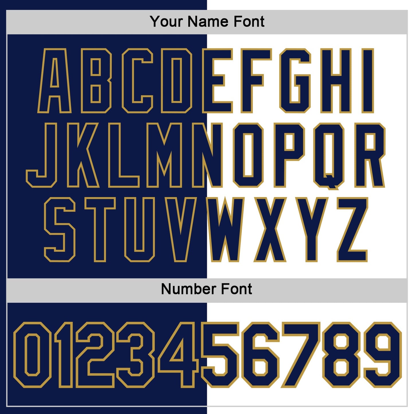 Custom Navy White-Old Gold Split Fashion Performance T-Shirt