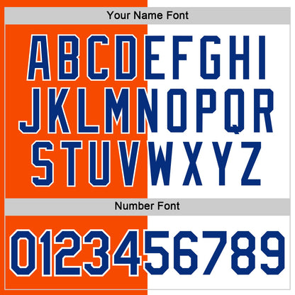 Custom Orange Royal-White Split Fashion Performance T-Shirt