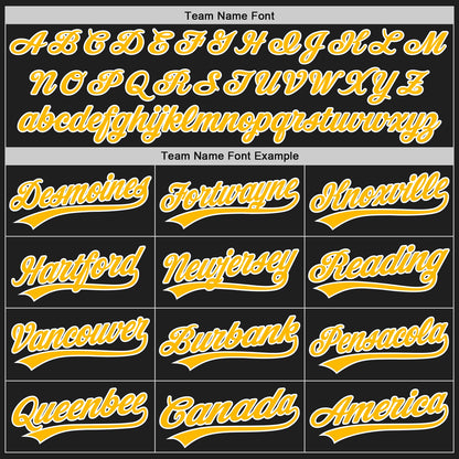 Custom Black Gold-White Split Ripped Pattern Baseball Pullover Sweatshirt Hoodie