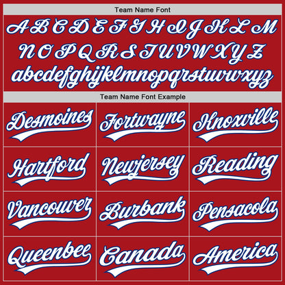 Custom Red White-Royal Pinstripe Split Ripped Pattern Baseball Pullover Sweatshirt Hoodie