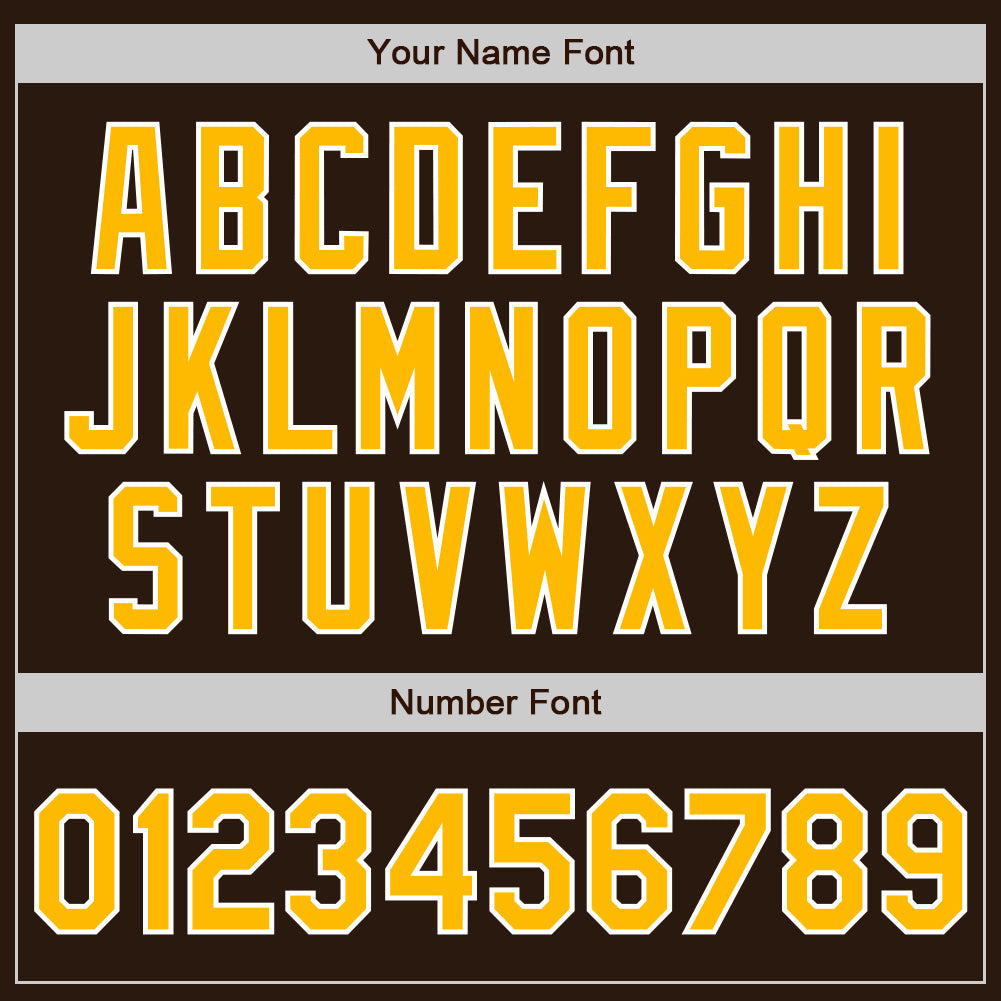 Custom Brown Gold-White Pinstripe Split Ripped Pattern Baseball Pullover Sweatshirt Hoodie