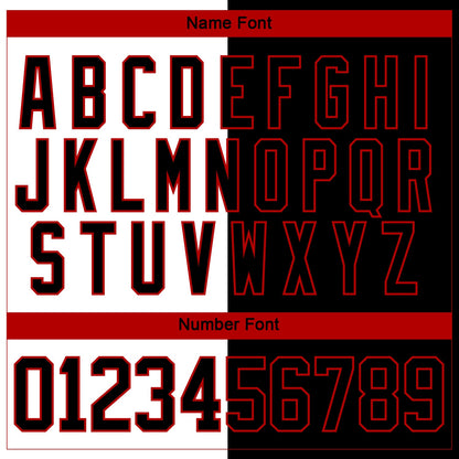 Custom Black Red-White Split Fashion Hockey Lace Neck Jersey