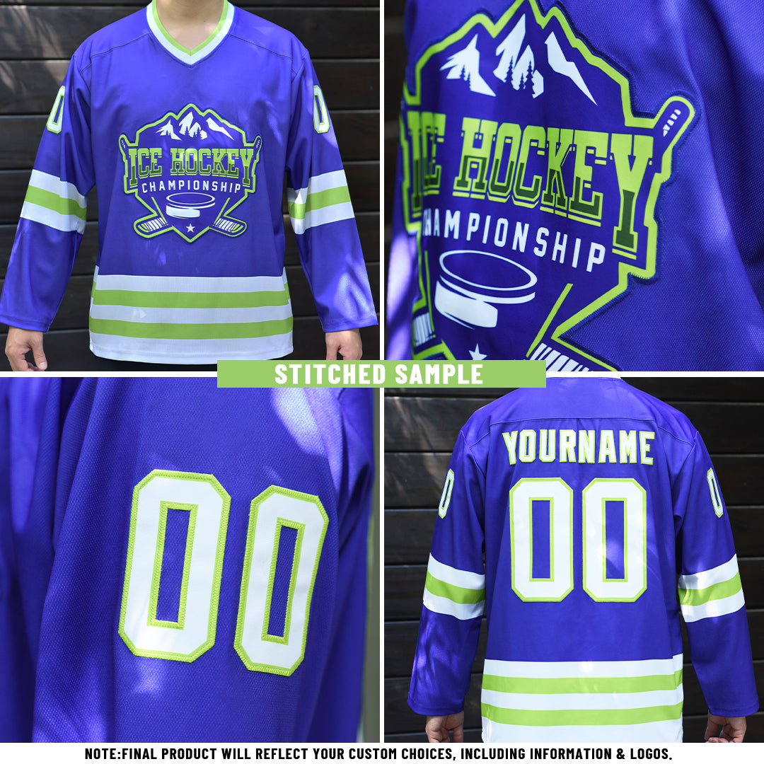 Custom Black Kelly Green White-Red Split Fashion Hockey Lace Neck Jersey