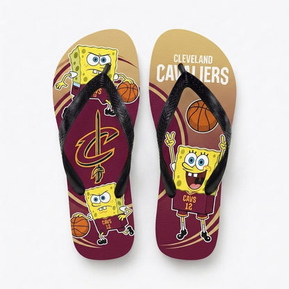 Funny Sponge Basketball Flip Flops, Sport Fan Beach Sandals | 30 Teams Available