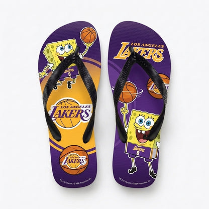 Funny Sponge Basketball Flip Flops, Sport Fan Beach Sandals | 30 Teams Available