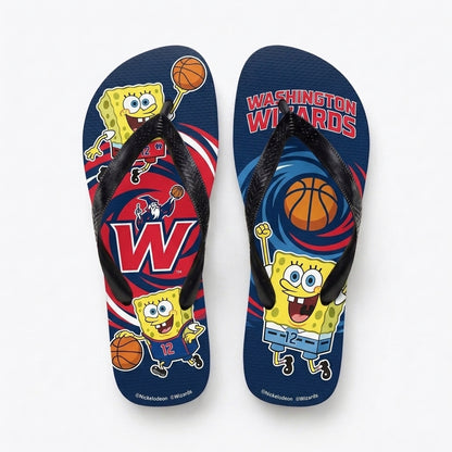 Funny Sponge Basketball Flip Flops, Sport Fan Beach Sandals | 30 Teams Available