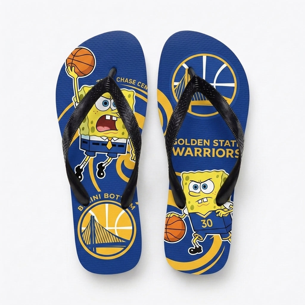 Funny Sponge Basketball Flip Flops, Sport Fan Beach Sandals | 30 Teams Available