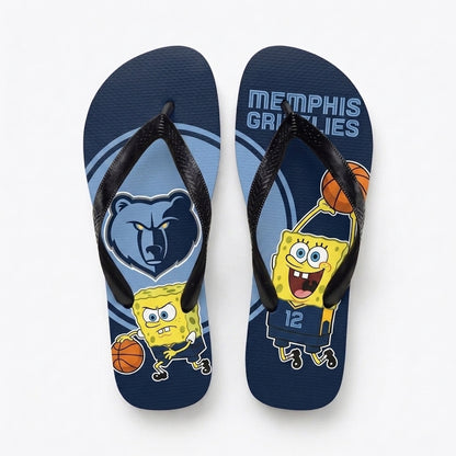 Funny Sponge Basketball Flip Flops, Sport Fan Beach Sandals | 30 Teams Available