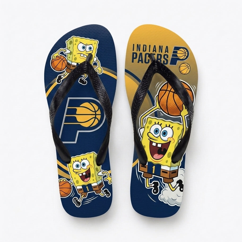 Funny Sponge Basketball Flip Flops, Sport Fan Beach Sandals | 30 Teams Available