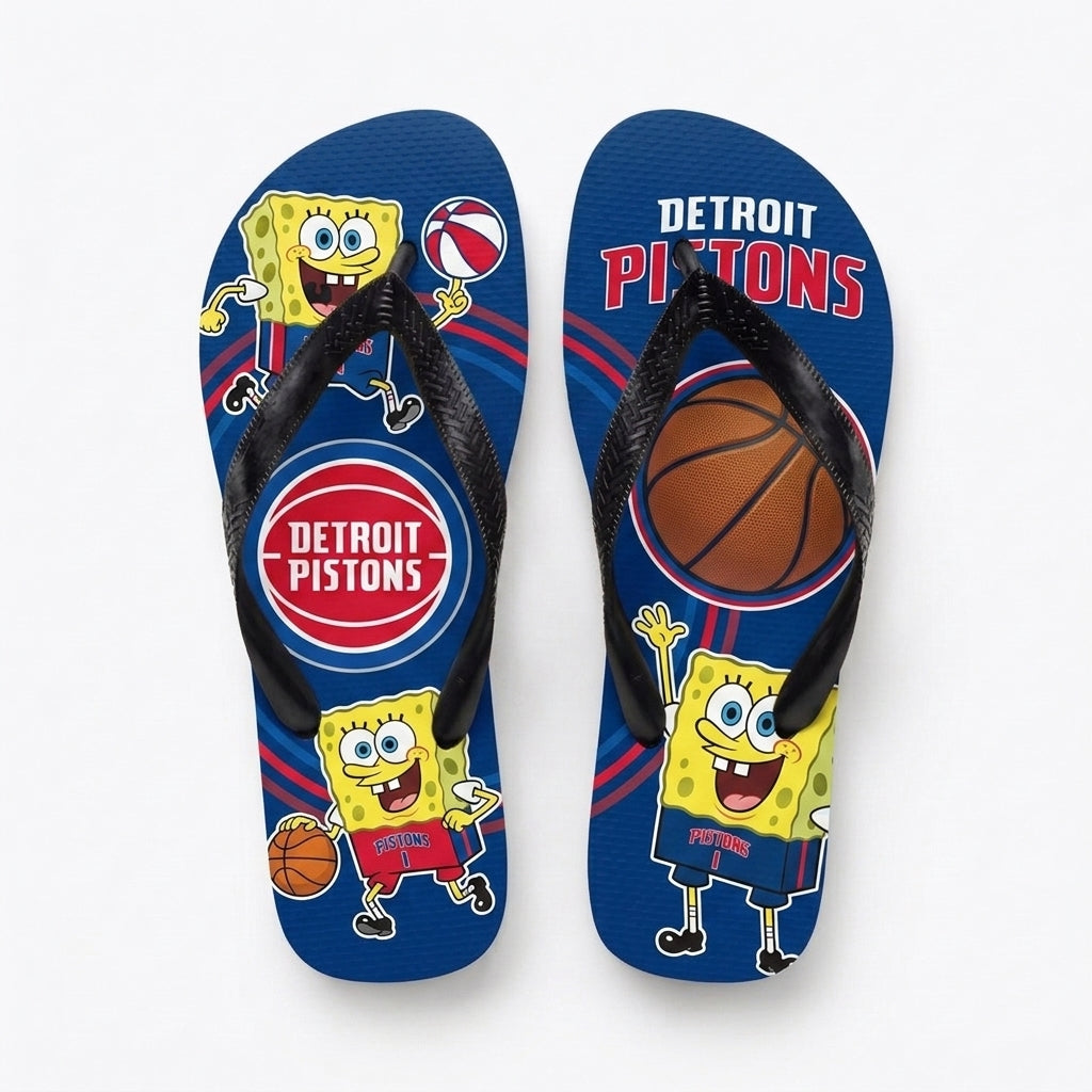 Funny Sponge Basketball Flip Flops, Sport Fan Beach Sandals | 30 Teams Available