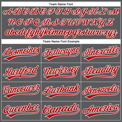 Custom Steel Gray Red-White Authentic Baseball Jersey