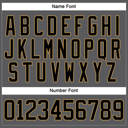 Custom Steel Gray Black-Old Gold Hockey Lace Neck Jersey