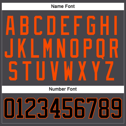 Custom Steel Gray Black-Orange Hockey Jersey