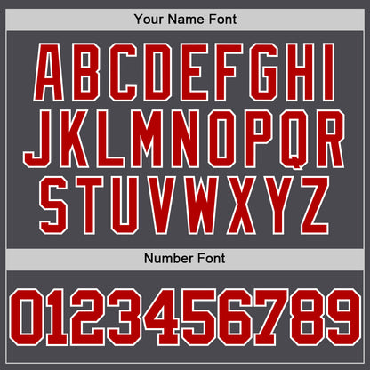 Custom Steel Gray Red-White Authentic Basketball Jersey
